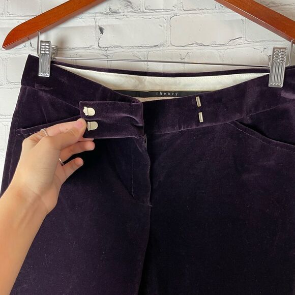 Theory Purple Corduroy Pants Straight Size 6 - Picture 6 of 10
